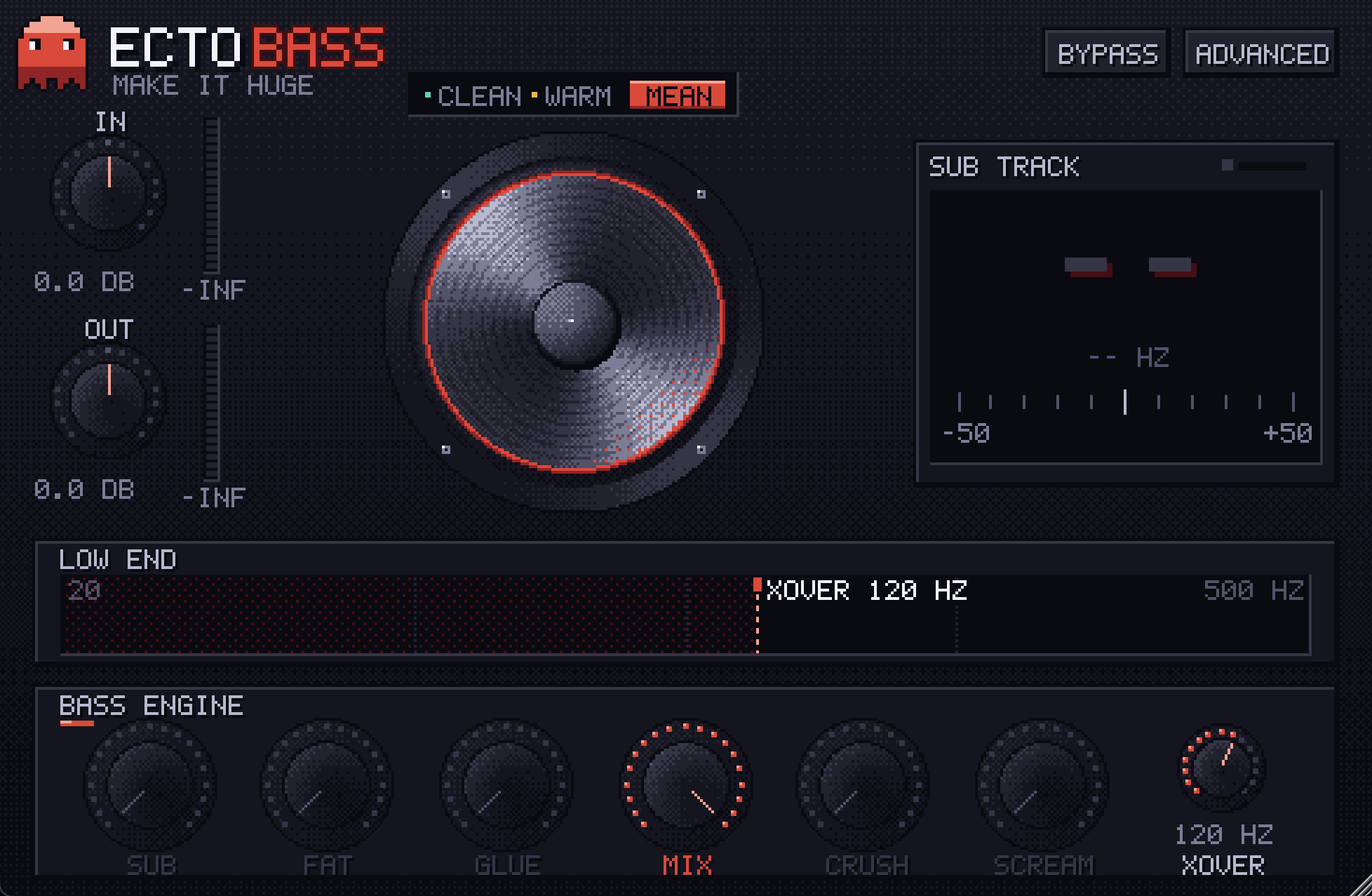 ECTO BASS plug-in: MEAN mode